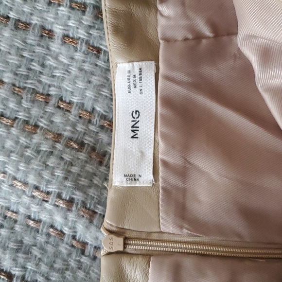 Mango Faux Leather Asymmetric Skirt with Lining - Picture 9 of 10